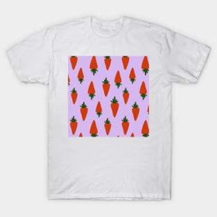 Carrot pattern in purple background T-Shirt